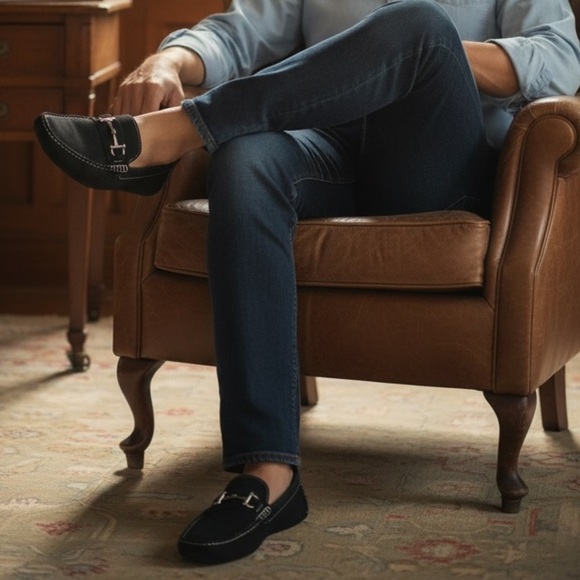 1901 Dark Navy Blue Loafers for Men main image 4